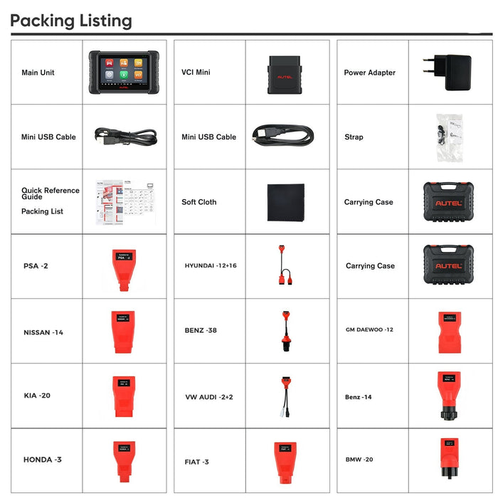 Autel MaxiPRO MP808BT Pro Kit (MP808BT Pro+ Adaptadores de caja) | Codificación de la ECU | Control bidireccional | Todos los sistemas | 37+ servicio | Multi-idioma