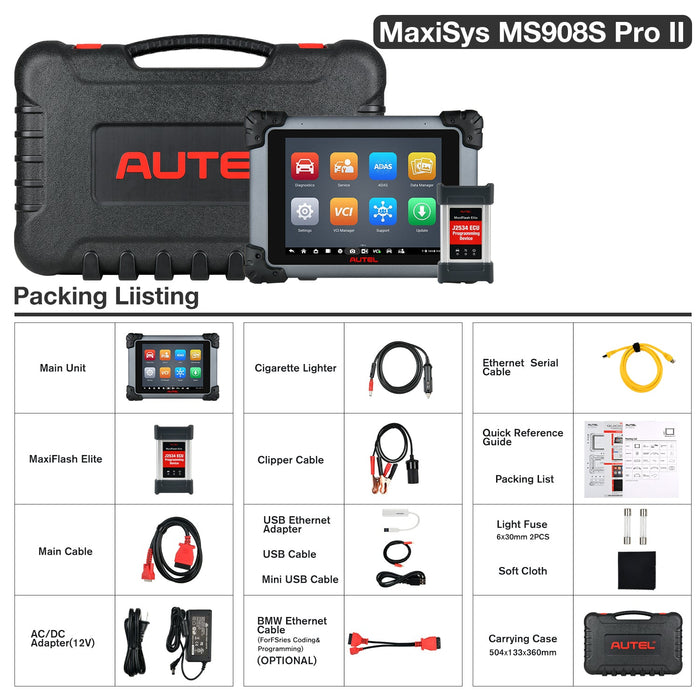 Autel MaxiSys MS908S Pro II | Con programación ECU J2534 | Codificación ECU | Pruebas activas | Más de 36 servicios especiales de reinicio | todos los sistemas a nivel OE | Actualizado de MK908 Pro/MS908 Pro/multilingüe