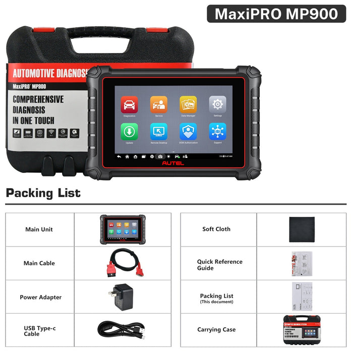 【2024 más nuevo】Autel Maxipro MP900 Escáner de diagnóstico丨Sistema completo multimarca Android 11丨Servicio 40+丨Codificación ECU丨Multilingüe