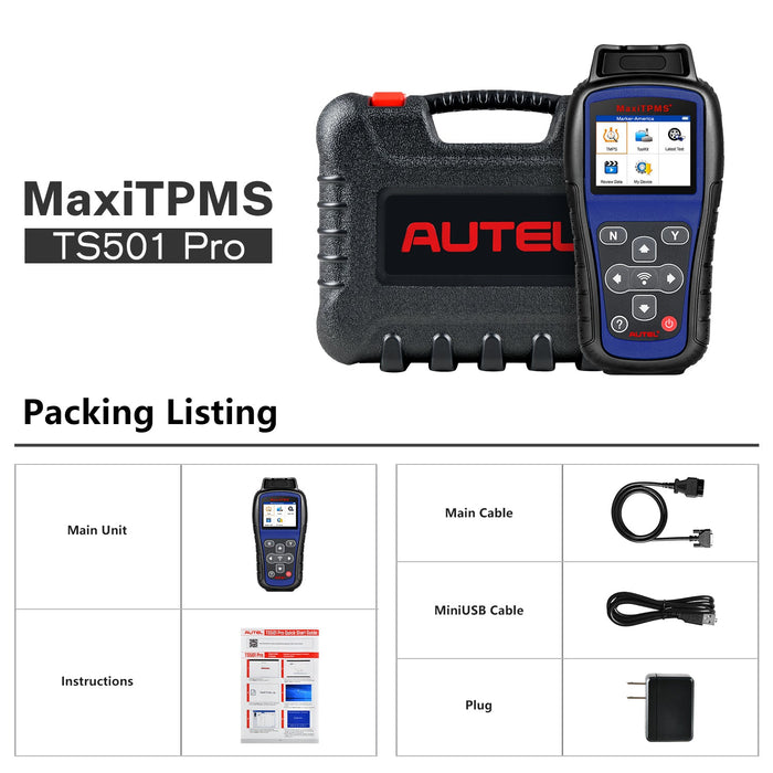 【2024 más nuevo】Autel MaxiTPMS TS501 Pro Herramienta TPMS profesional丨Reaprender/activar sensores丨Programar sensores MX丨Diagnóstico completo del sistema TPMS丨Multilingüe/Actualización gratuita de por vida