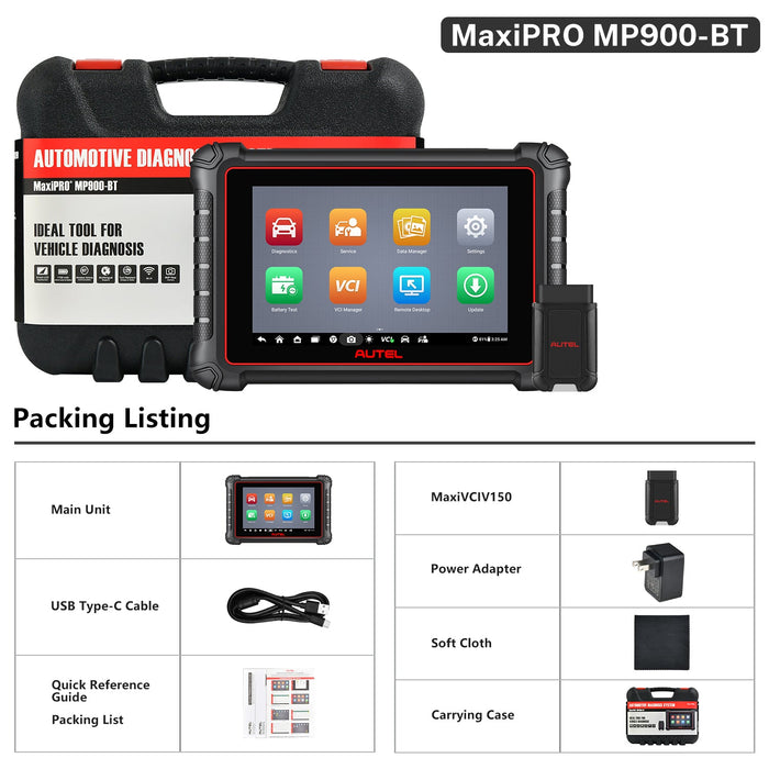 【2024 más nuevo】Autel Maxipro MP900BT Escáner de diagnóstico丨Pantalla de 8''/codificación ECU avanzada丨Control bidireccional丨multimarca de todos los sistemas丨Más de 40 servicios丨Multilingüe