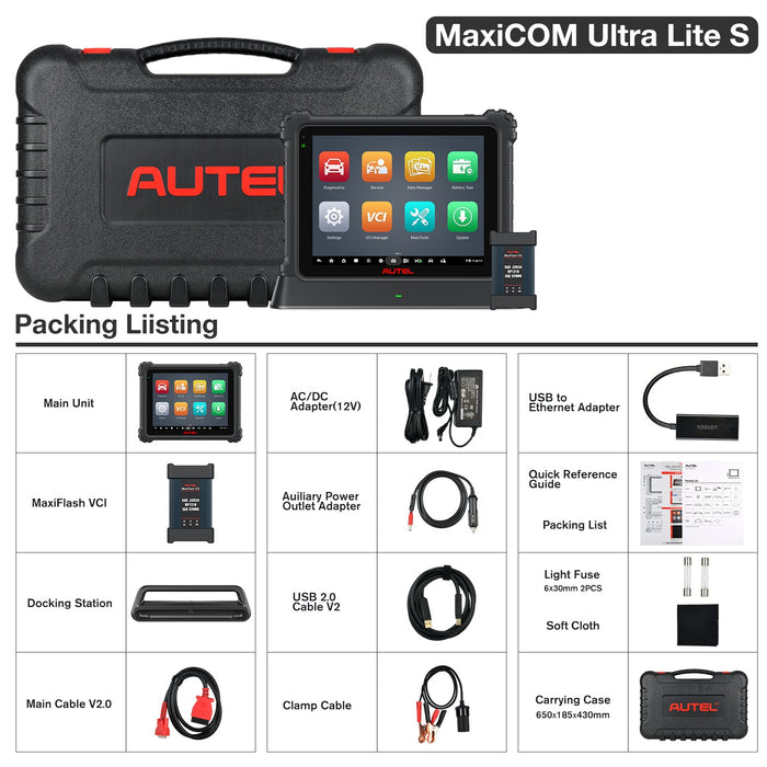 Autel MaxiCOM Ultra Lite S | Escáner de diagnóstico avanzado superior en varios idiomas | Programación/Codificación de ECU J2534 | Actualizado de MS909/MS919 | Servicio 40+ | Prueba activa