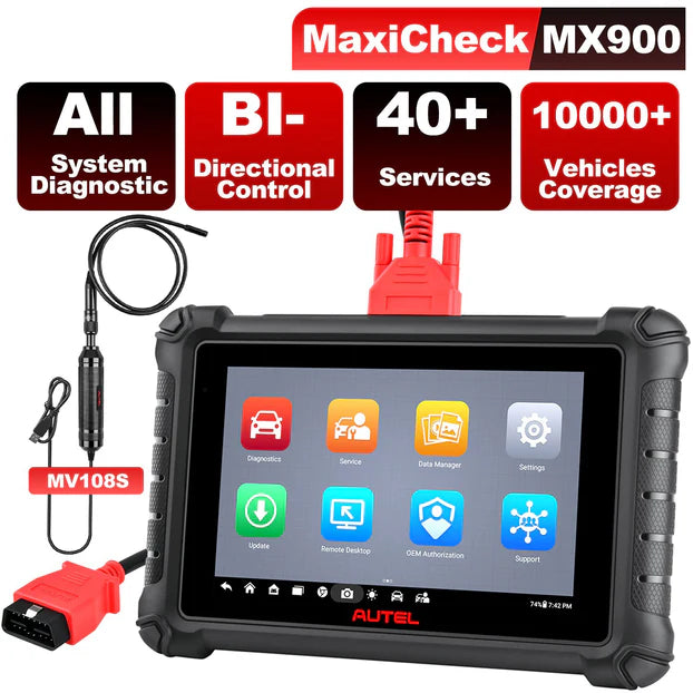 Autel MaxiCheck MX900 Escáner de diagnóstico Español/Lo mismo que MK900/Control bidireccional/Todo el sistema/Servicio de reinicio 40+/Multi-language