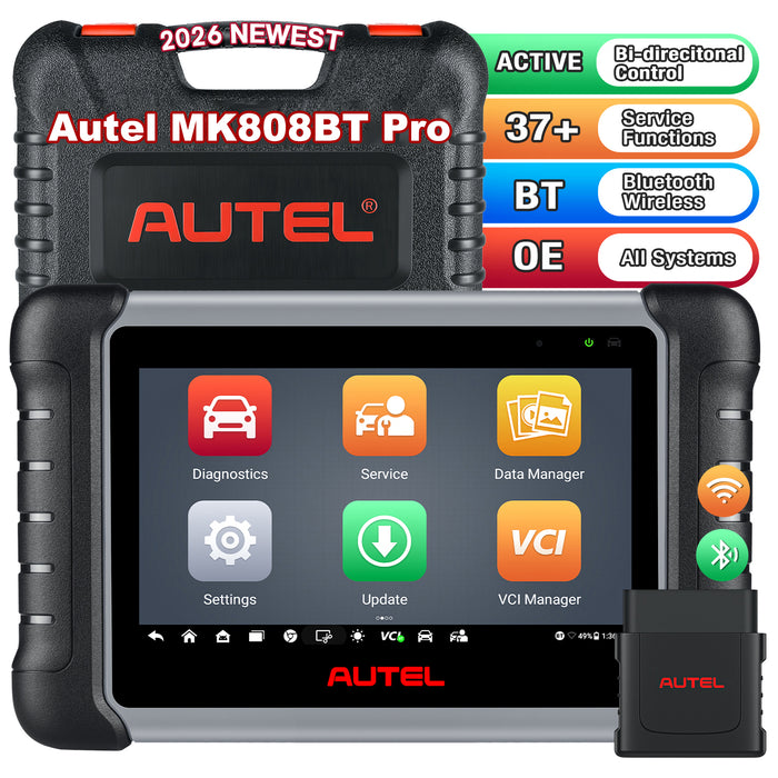 Autel MaxiCOM MK808BT Pro |OBD2 Escáner de diagnóstico bluetooth | Control bidireccional| Todos los sistemas | 38+ Servicios | Varios idiomas
