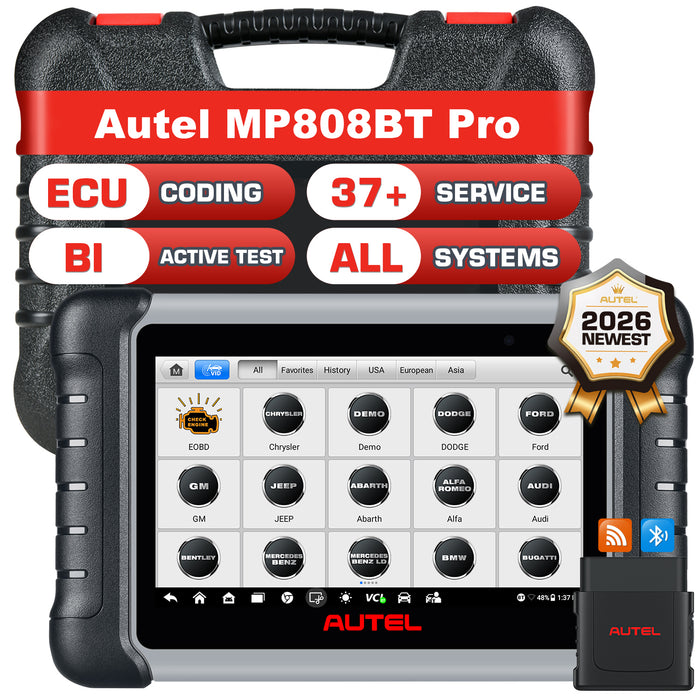 Autel MaxiPRO MP808BT Pro丨Wireless Diagnostic Scanner | ECU Coding | Bi-Directional Control | OE-Level All Systems Diagnostic | 37+ Services | Oil Reset | EPB | Multi-Language