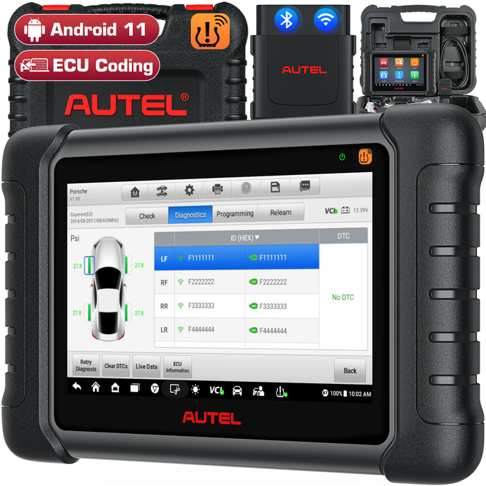 Autel MaxiDas DS808S-TS Herramienta de programación/reaprendizaje TPMS | Igual que MP808S-TS | Codificación ECU|Diagnóstico de todos los sistemas | Más de 30 servicios | Varios idiomas