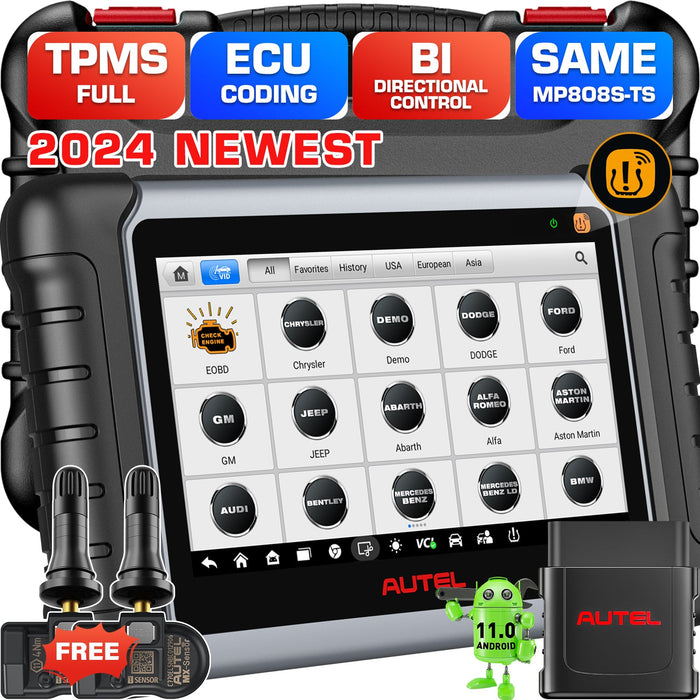 Autel MaxiDas DS808S-TS Herramienta de programación/reaprendizaje TPMS | Igual que MP808S-TS | Codificación ECU|Diagnóstico de todos los sistemas | Más de 30 servicios | Varios idiomas