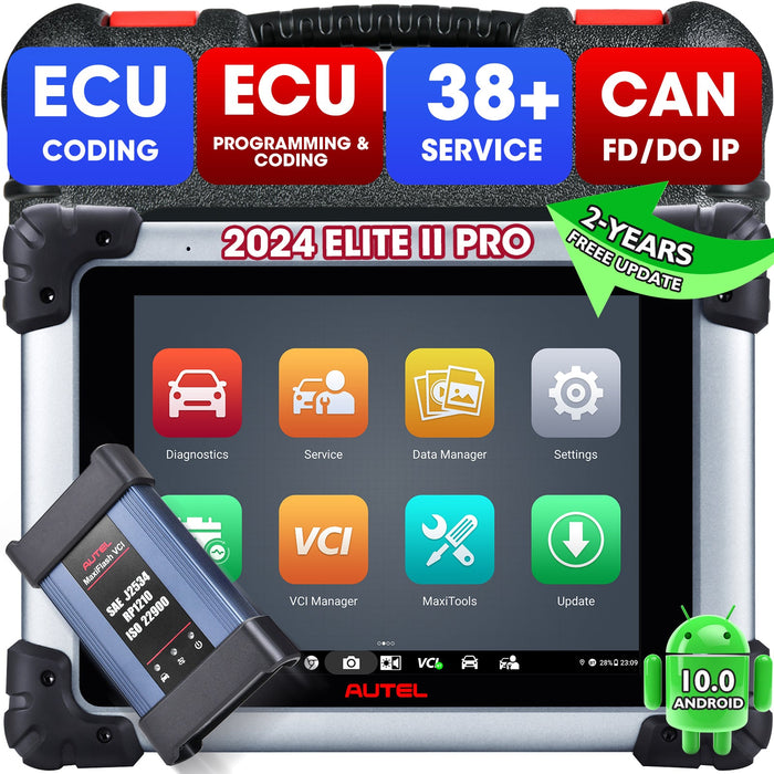 【Actualización de 2 años】Autel Maxisys Elite II Pro |Igual que Autel MS909 |con programación y codificación de ECU J2534 | Control bidireccional | 38+ Servicios | Sistema completo de nivel OE | Varios idiomas