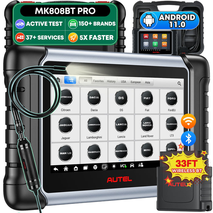 Autel MaxiCOM MK808BT Pro OBD2 Escáner de diagnóstico bluetooth | Control bidireccional| Todos los sistemas | 37+ Servicios | Varios idiomas