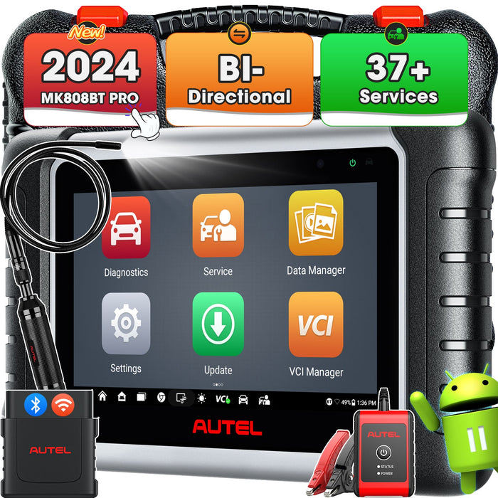 Autel MaxiCOM MK808BT Pro OBD2 Escáner de diagnóstico bluetooth | Control bidireccional| Todos los sistemas | 37+ Servicios | Varios idiomas