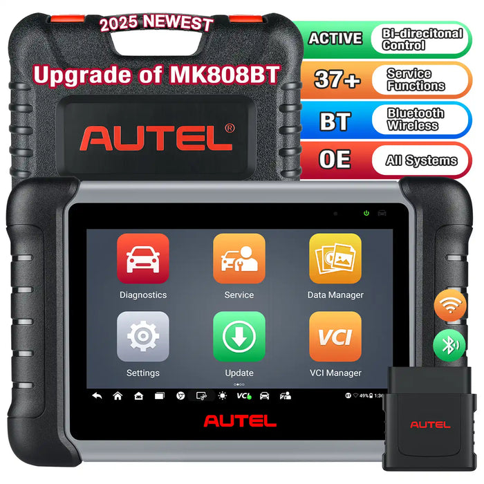 Autel MaxiCOM MK808BT Pro OBD2 Escáner de diagnóstico bluetooth | Control bidireccional| Todos los sistemas | 38+ Servicios | Varios idiomas