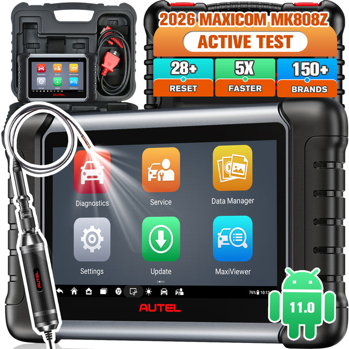 Autel MaxiCOM MK808Z丨Escáner de diagnóstico Lo mismo que MK808S/Control bidireccional/Todos los sistemas a nivel OE/Servicio de reinicio de 28+/Multilingüe