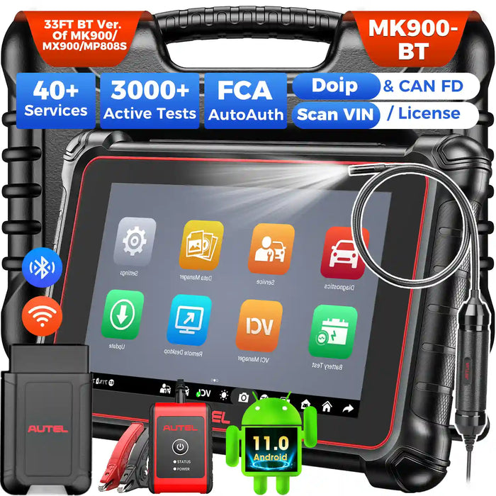 Autel Maxicom MK900BT丨OBDII Escáner de diagnóstico丨Actualización del MK900丨40+ Servicio/Prueba activa/Todos los sistemas/Versión en español