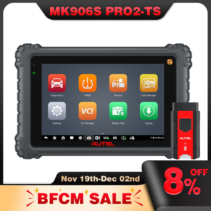 Autel MaxiCOM MK906S Pro2-TS | Herramienta de reaprendizaje/programador de TPMS | Codificación ECU avanzada | Control bidireccional | 36+ Servicios | Diagnóstico de todos los sistemas|Multilenguaje
