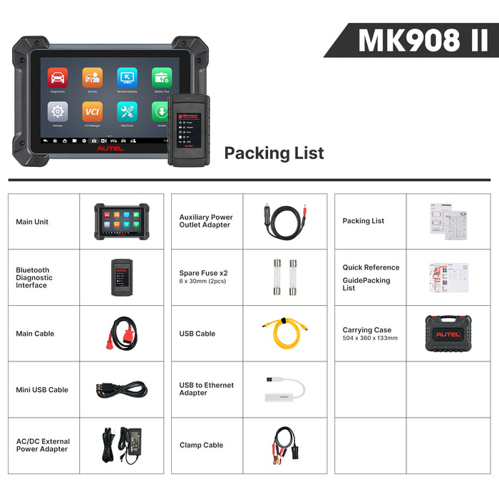 Autel MaxiCOM MK908 II| Codificación ECU avanzada | Control bidireccional | Diagnóstico de todos los sistemas a nivel OE | Más de 36 servicios de reinicio | Varios idiomas