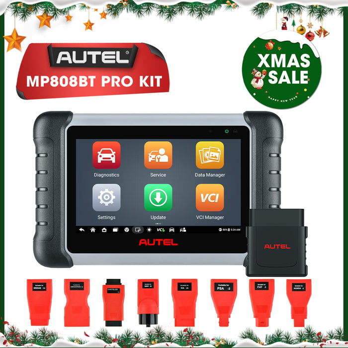 Autel MaxiPRO MP808BT Pro Kit (MP808BT Pro+ Adaptadores de caja) | Codificación de la ECU | Control bidireccional | Todos los sistemas | 37+ servicio | Multi-idioma