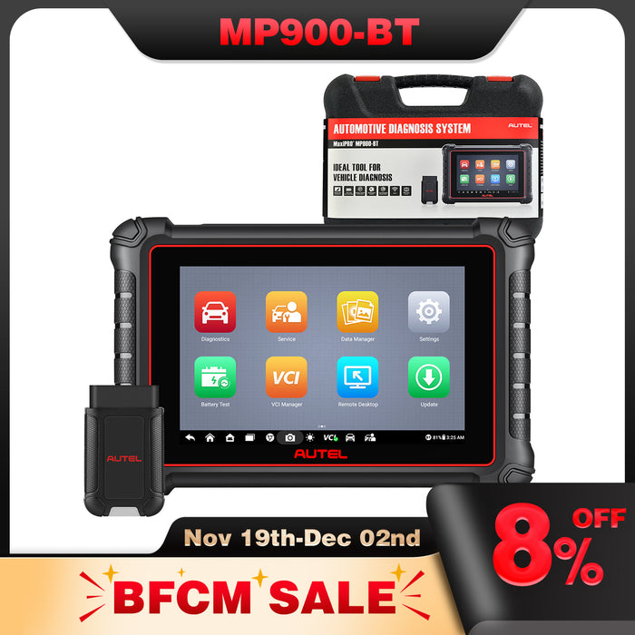 Autel Maxipro MP900BT丨Escáner de diagnóstico丨Pantalla de 8''/codificación ECU avanzada丨Control bidireccional丨multimarca de todos los sistemas丨Más de 40 servicios丨Multilingüe