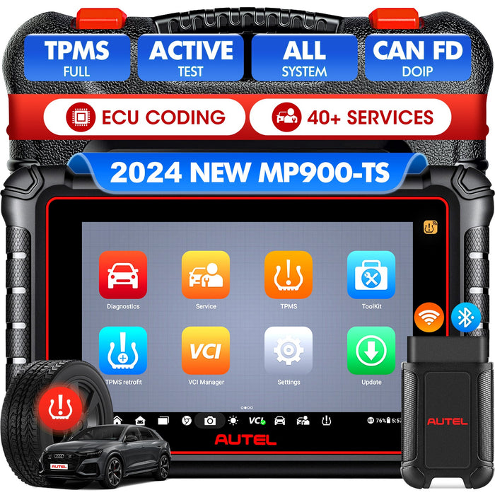 Autel Maxipro MP900TS TPMS Escáner 丨Android 11 TPMS Reaprendizaje/Reemplazo/Programación de sensores丨Codificación ECU丨Servicio de reinicio 40+丨Control bidireccional