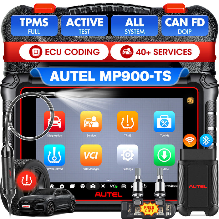 Autel Maxipro MP900TS TPMS Escáner 丨Android 11 TPMS Reaprendizaje/Reemplazo/Programación de sensores丨Codificación ECU丨Servicio de reinicio 40+丨Control bidireccional