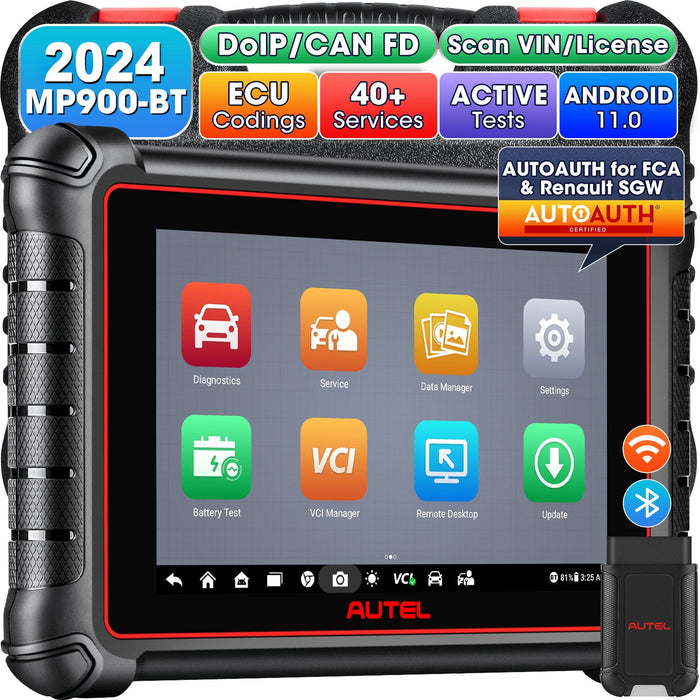 【2024 más nuevo】Autel Maxipro MP900BT Escáner de diagnóstico丨Pantalla de 8''/codificación ECU avanzada丨Control bidireccional丨multimarca de todos los sistemas丨Más de 40 servicios丨Multilingüe