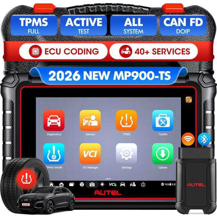 Autel Maxipro MP900TS 丨TPMS Escáner TPMS Reaprendizaje/Reemplazo/Programación de sensores丨Codificación ECU丨Servicio de reinicio 40+丨Control bidireccional