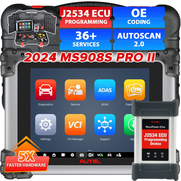 Autel MaxiSys MS908S Pro II | Con programación ECU J2534 | Codificación ECU | Pruebas activas | Más de 36 servicios especiales de reinicio | todos los sistemas a nivel OE | Actualizado de MK908 Pro/MS908 Pro/multilingüe