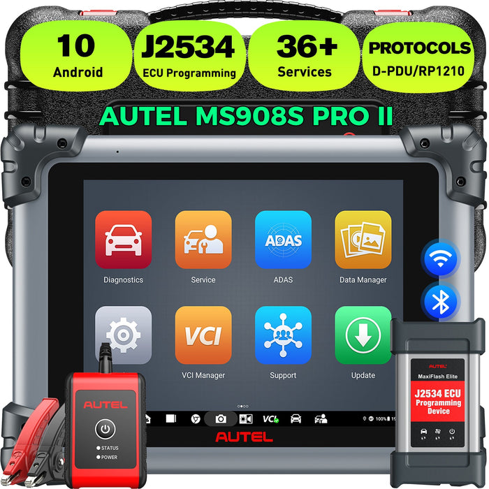 Autel MaxiSys MS908S Pro II | Con programación ECU J2534 | Codificación ECU | Pruebas activas | Más de 36 servicios especiales de reinicio | todos los sistemas a nivel OE | Actualizado de MK908 Pro/MS908 Pro/multilingüe