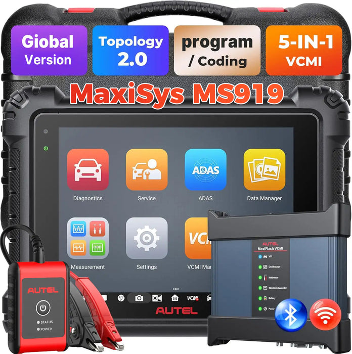 Autel MaxiSys MS919丨Escáner de diagnóstico de alto nivel/Programación/codificación de la ECU J2534/Mapa de Topología 2.0/Control Bidireccional/Servicio 40+Reset/Idioma Español