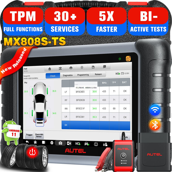 Autel MaxiCheck MX808S-TS | Programación completa del sensor TPMS | Igual que MK808S-TS | todos los sistemas a nivel OE | Más 30 servicios | Varios idiomas