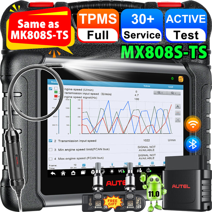 Autel MaxiCheck MX808S-TS/MK808S-TS TPMS Diagnosis Scanner | MX-Sensor Programming | TPMS relearn/replace | OE-Level All Systems Diagnosis | 30+ Special Reset Services |Multi-Language