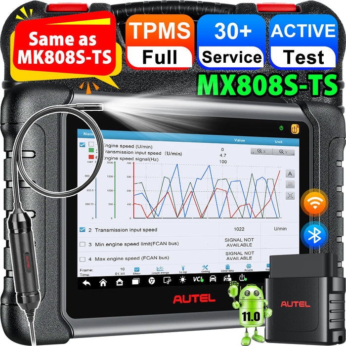 Autel MaxiCheck MX808S-TS | Programación completa del sensor TPMS | Igual que MK808S-TS | todos los sistemas a nivel OE | Más 30 servicios | Varios idiomas