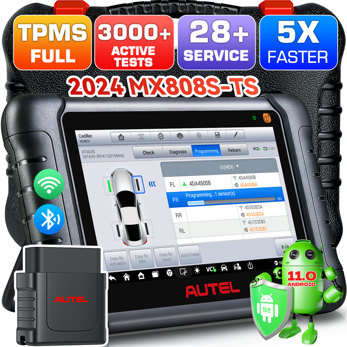 【2 gratis MX-sensors】Autel MaxiCheck MX808S-TS | Programación completa del sensor TPMS | Igual que MK808S-TS | todos los sistemas a nivel OE | Más 30 servicios | Varios idiomas