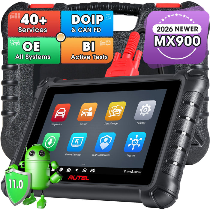 Autel MaxiCheck MX900丨Escáner de diagnóstico Español/Lo mismo que MK900/Control bidireccional/Todo el sistema/Servicio de reinicio 40+/Multi-language