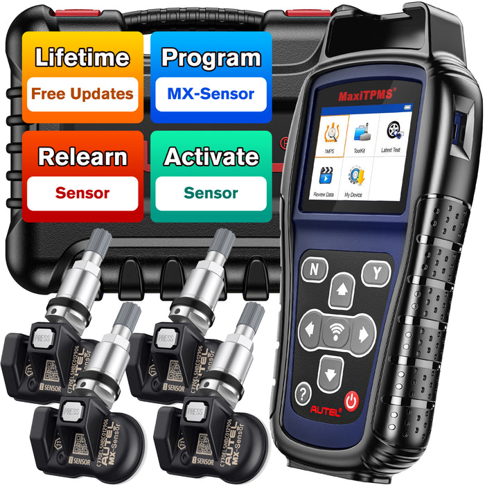 【2025 más nuevo】Autel MaxiTPMS TS501 Pro Herramienta TPMS profesional丨Reaprender/activar sensores丨Programar sensores MX丨Diagnóstico completo del sistema TPMS丨Multilingüe/Actualización gratuita de por vida