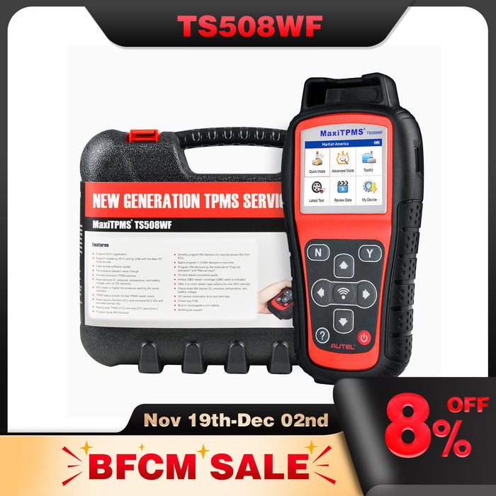Autel MaxiTPMS TS508WF丨Wifi TPMS Herramienta  | Programar sensores MX | Reaprender sensores OEM | Modo rápido/avanzado| |Diagnóstico del sistema TPMS