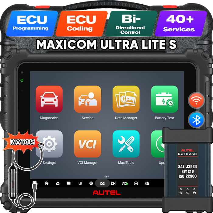 Autel MaxiCOM Ultra Lite S | Escáner de diagnóstico avanzado superior en varios idiomas | Programación/Codificación de ECU J2534 | Actualizado de MS909/MS919 | Servicio 40+ | Prueba activa