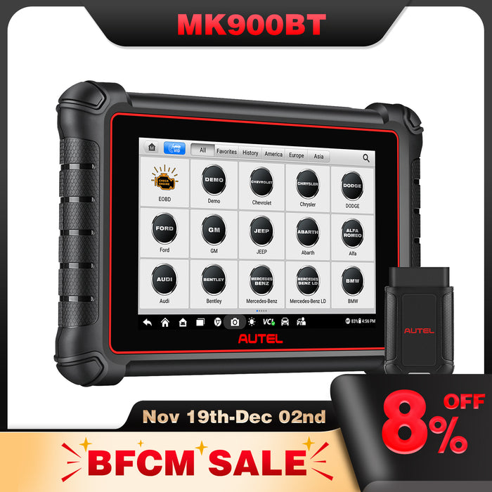 Autel Maxicom MK900BT丨OBDII Escáner de diagnóstico丨Actualización del MK900丨40+ Servicio/Prueba activa/Todos los sistemas/Versión en español