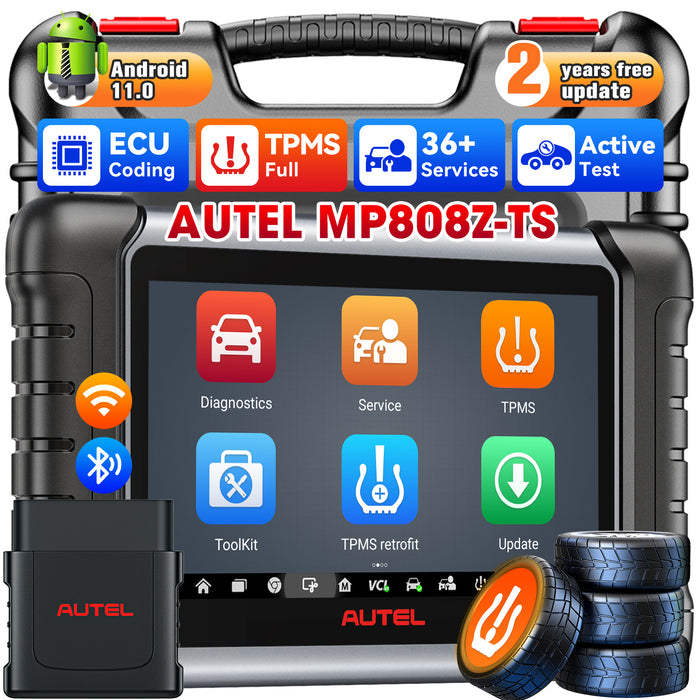Autel MaxiPro MP808Z-TS丨Escáner de diagnóstico y TPMS 2 en 1丨TPMS Reaprendizaje/Reemplazo/Programación de MX-Sensor丨Codificación de ECU丨Control bidireccional丨Sistema completo multimarca丨30+Reset Service丨Multilingüe