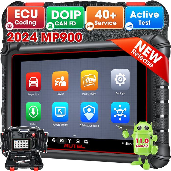 【2024 más nuevo】Autel Maxipro MP900 Escáner de diagnóstico丨Sistema completo multimarca Android 11丨Servicio 40+丨Codificación ECU丨Multilingüe