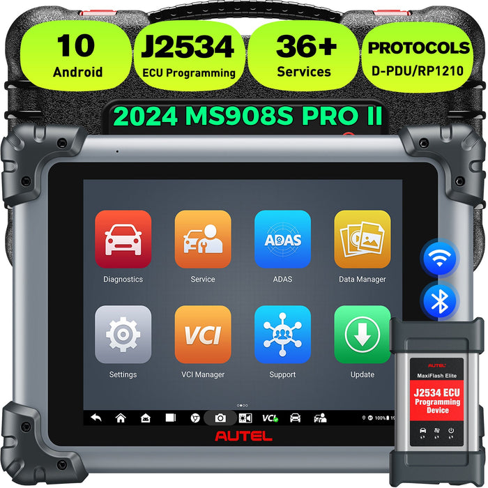 Autel MaxiSys MS908S Pro II | Con programación ECU J2534 | Codificación ECU | Pruebas activas | Más de 36 servicios especiales de reinicio | todos los sistemas a nivel OE | Actualizado de MK908 Pro/MS908 Pro/multilingüe