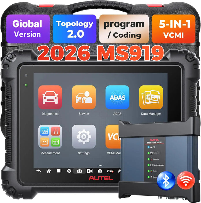 Autel MaxiSys MS919丨Escáner de diagnóstico de alto nivel/Programación/codificación de la ECU J2534/Mapa de Topología 2.0/Control Bidireccional/Servicio 40+Reset/Idioma Español