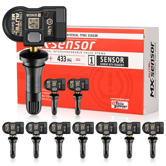 【Buy More Save More】Autel 433MHZ & 315MHZ 2in1 Rubber /Metal Stem Universial & Programmable TPMS Sensor